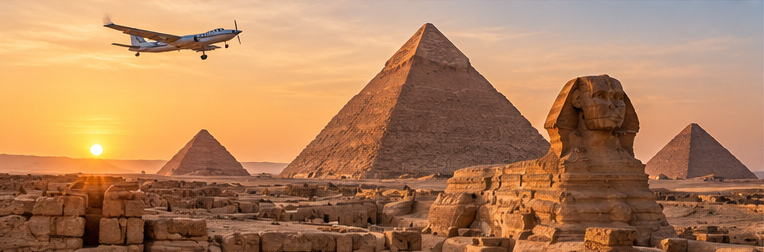Flying Around the Giza Pyramids and Sphinx